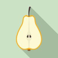 Half pear fruit icon, flat style vector