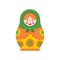 Vintage nesting doll icon, flat style vector