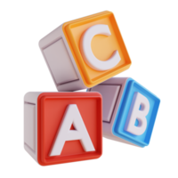 3D illustration alphabet blocks png