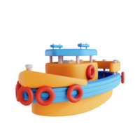 bateau jouet illustration 3d png