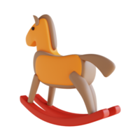 cavalo de brinquedo de ilustração 3d png