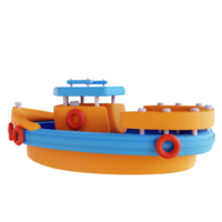 bateau jouet illustration 3d png