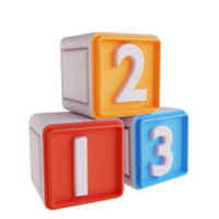 3D illustration number blocks png