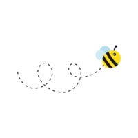 Bee flying path. A bee flying in a dotted line The flight path of a bee to honey. png