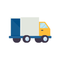 les camions livrent les marchandises au destinataire. concept de commande en ligne png