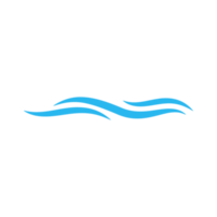 blauw watergolflijnpictogram in de zee png