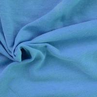 The texture of the fabric in blue color. Material for making shirts and blouses photo