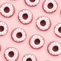 Many small plastic donuts lies on a pastel colorful background. Flat lay minimal pattern. Top view photo