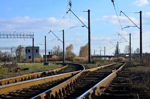 Empty railroad track photo