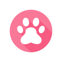 Dog and cat paws with sharp claws. cute animal footprints png