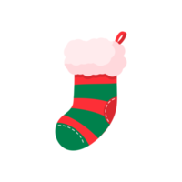 Christmas socks. Red and green socks with various patterns for Christmas decorations. png