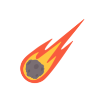 cartone animato cometa. il meteorite cadde a terra e scoppiò. png