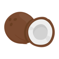 Halved coconut. Fruits that are popular to drink for refreshment in the summer. png