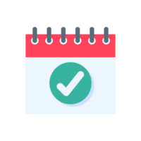 Calendar icon. A red calendar for reminders of appointments and important festivals in the year. png