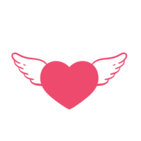 Heart with wings. Romantic valentine's day love concept. png