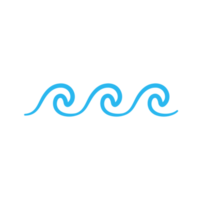 blue water wave line icon in the sea png