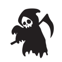 The silhouette of the death corpse wearing a black veil. Come and get your soul on Halloween. png