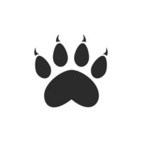 Dog and cat paws with sharp claws. cute animal footprints png