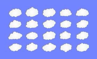 White cloud Icon Set vector