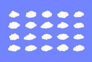 White cloud Icon Set vector