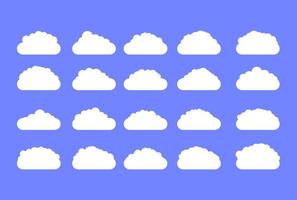 White cloud Icon Set vector