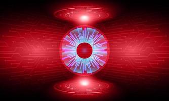 Modern Holographic eye on technology Background vector