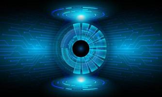 Modern Holographic eye on technology Background vector