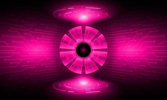 Modern Holographic eye on technology Background vector