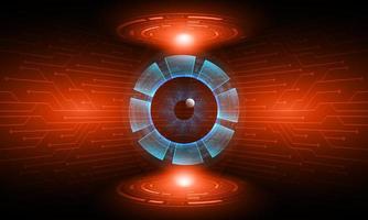 Modern Holographic eye on technology Background vector