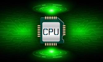 Modern Holographic CPU Chip on Technology Background vector