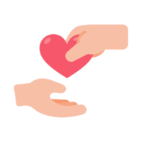 mains se donnant des cœurs aidant les pauvres en faisant don d'articles à des œuvres caritatives png