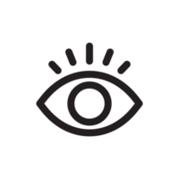 icône de l'œil. conception simple des yeux plats concept de soins de la vision porter des lunettes pour une vision claire. png