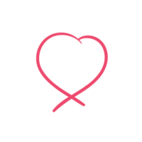 Hand drawn heart line. red heart love on valentines day png