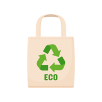 eco tas icoon. een groene tas voor spullen van papier in plaats van plastic. hergebruik concept png