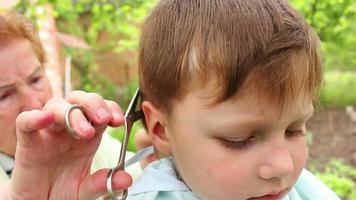 Boy getting a haircut video