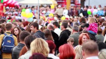 Big crowd at outdoor event video