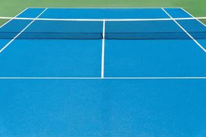 Blue Tennis court on Outdoors photo