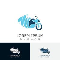 diseño de logotipo de lavado de motocicleta concepto elegante y deportivo vector de limpieza