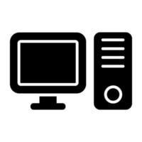 Editable design icon of computer vector