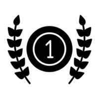 Wreath position award icon, editable vector