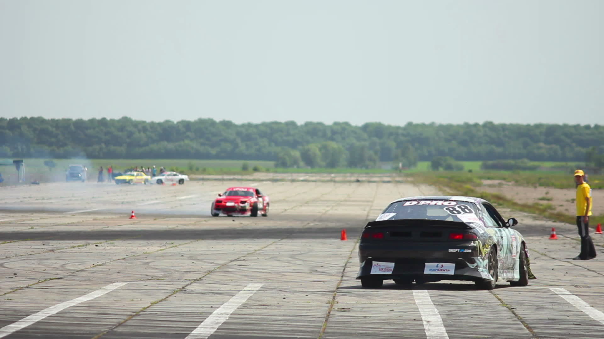 Drift car race, automobile sport 14476760 Stock Video at Vecteezy