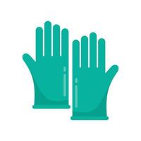 icono de guantes de laboratorio forense, estilo plano vector