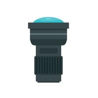 Camera lens icon, flat style vector