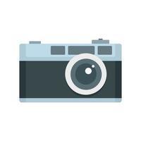 Retro camera icon, flat style vector