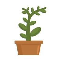 Money tree pot icon, flat style vector