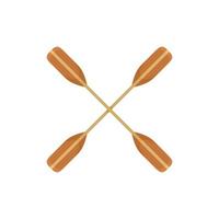 Crossed kayak paddle icon, flat style vector