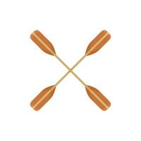 Crossed kayak paddle icon, flat style vector