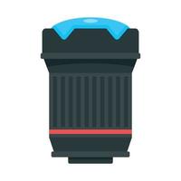 Lens red ring icon, flat style vector