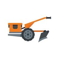 Walking tractor icon, flat style vector