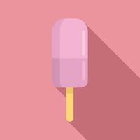 helado, verano, playa, icono, plano, estilo vector